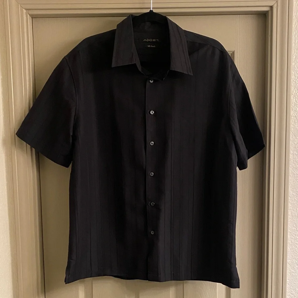 Axist Men's Black Short Sleeve Button Down Shirt - Picture 1 of 5